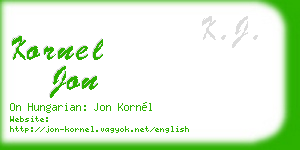 kornel jon business card
